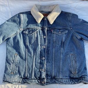 Levi Denim Shearling Trucker Jacket